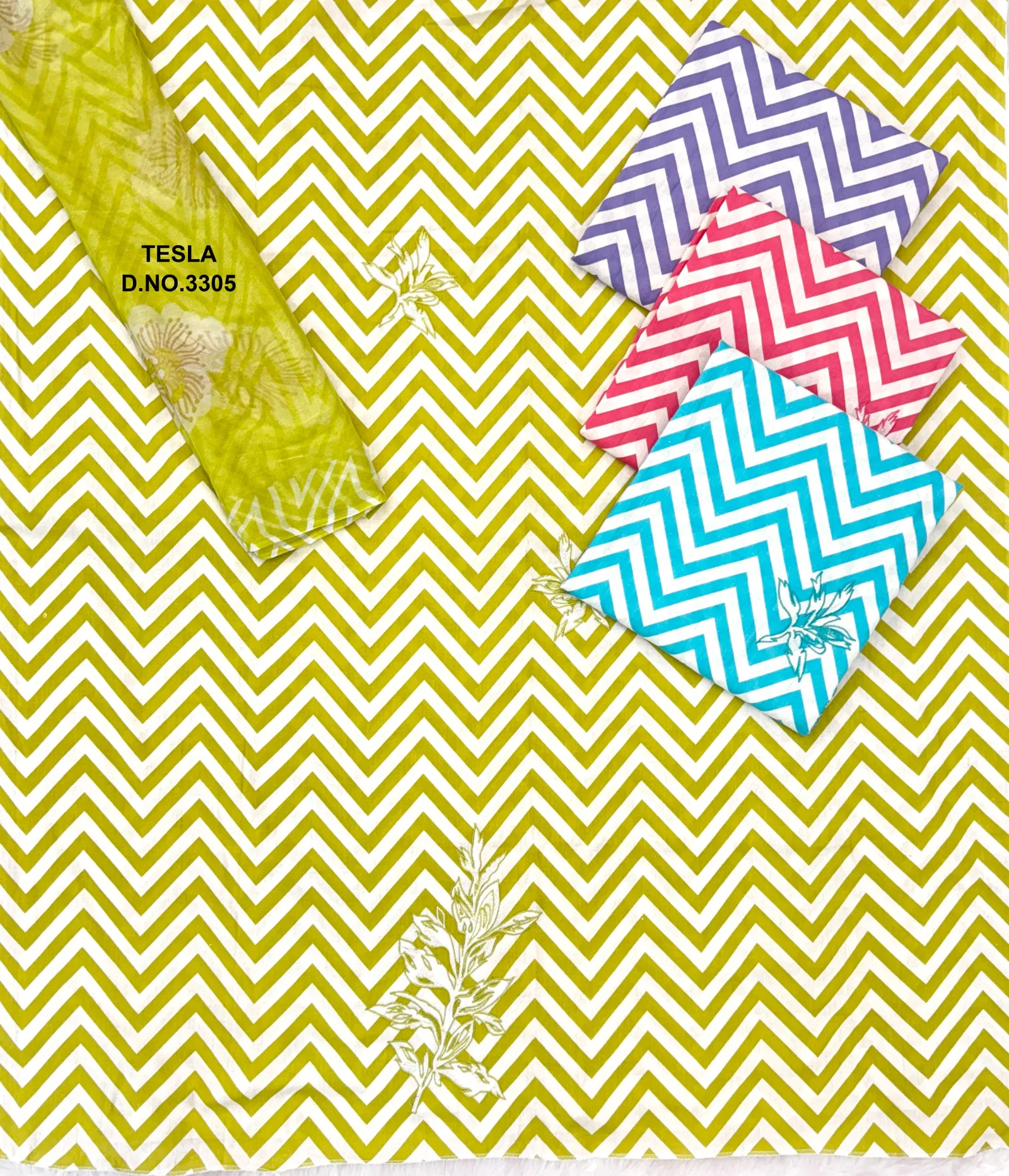 Tesla  3305 By Bipson Pure Cotton Print With Embroidery Dress Material Wholesale Suppliers In Mumbai